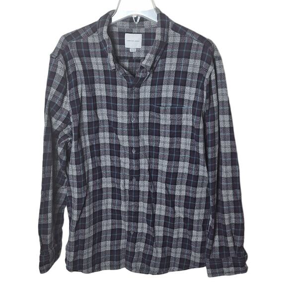 American Eagle Outfitters Men's XXL Purple Gray Plaid Button Front Flannel Shirt - Picture 1 of 5